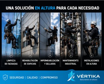 Limpieza de fachadas, rehabilitación, impermeabilización, mantenimiento industrial e instalaciones en altura
